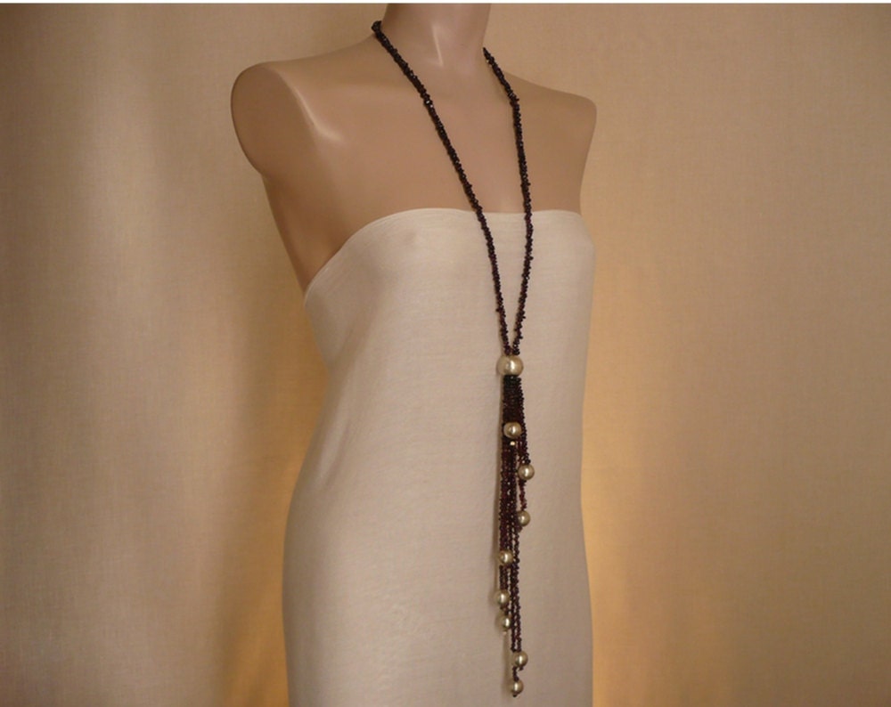 octopus garnet and silver orbs necklace FREE SHIPPING