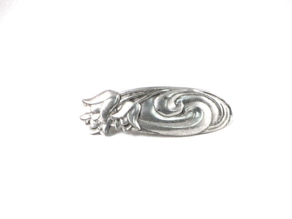 Vintage Pewter Barette Art Nouveau Style Pewter Seagull Pewter of Canada 1988