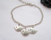 Bracelet---antique silver lovely birds pendant&Sister friendship bracelet