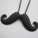 necklace---gun-black mustache pendant & chain