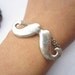 bracelet---antique silver mustache pendant & alloy chain