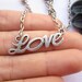necklace---antique silver love pendant