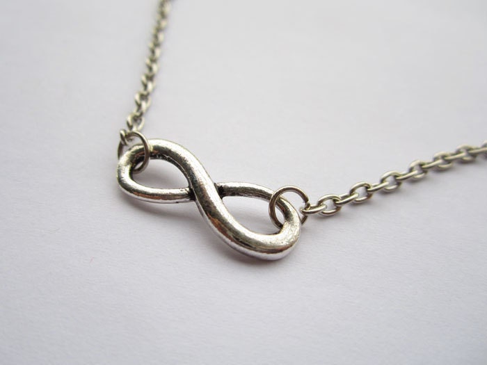 infinity Necklace---antique silver little karma&alloy chain