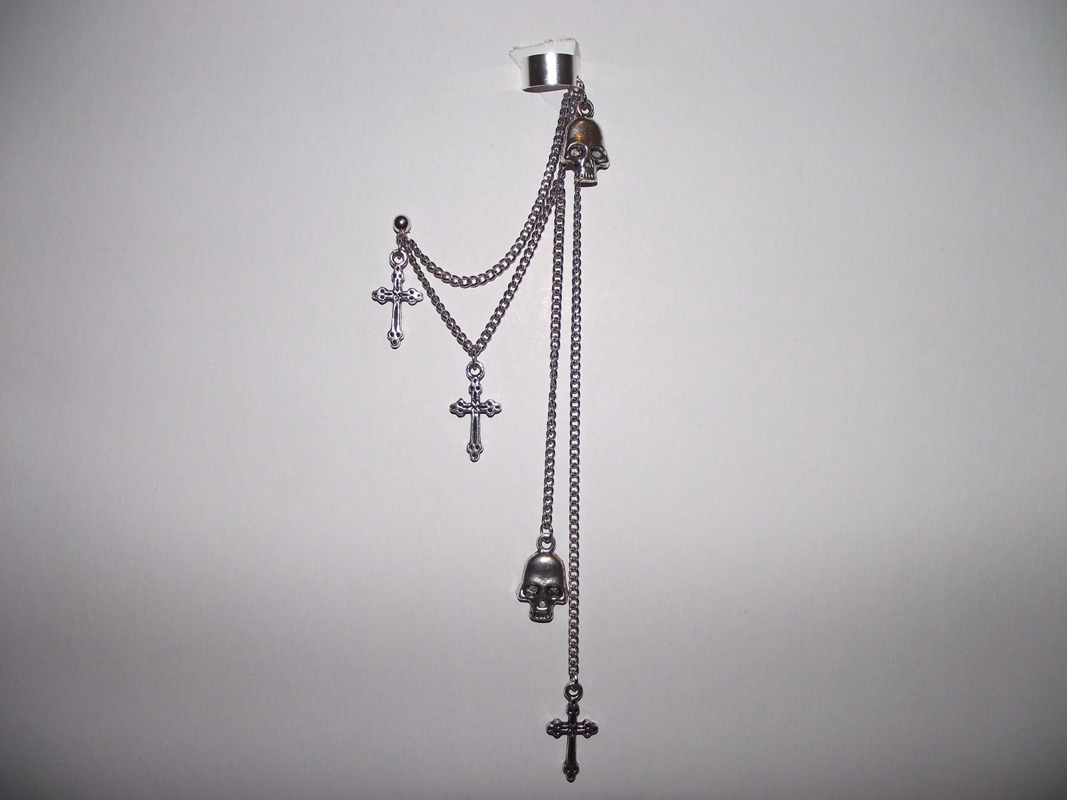 Single Crosses & Skulls Cuff Earring