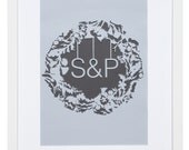 Personalised Botanical Initials Papercut
