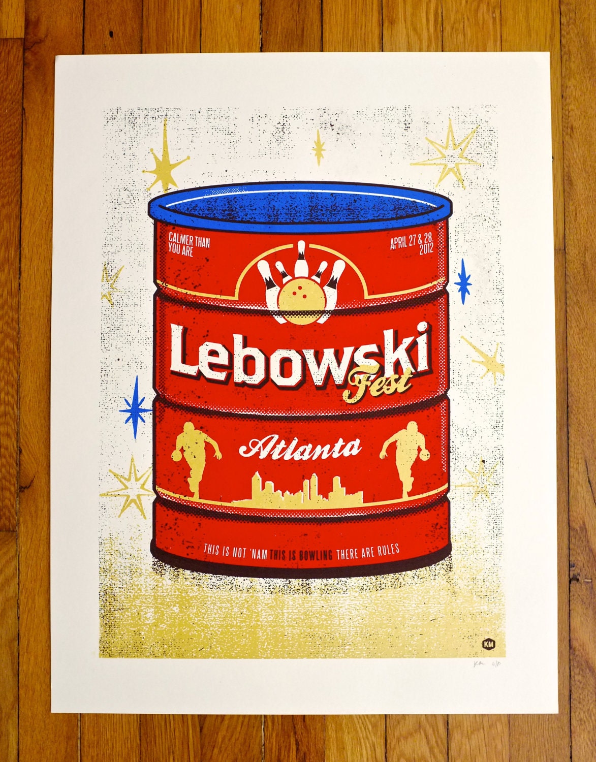 Lebowski Fest : Atlanta 2012 Screen printed poster