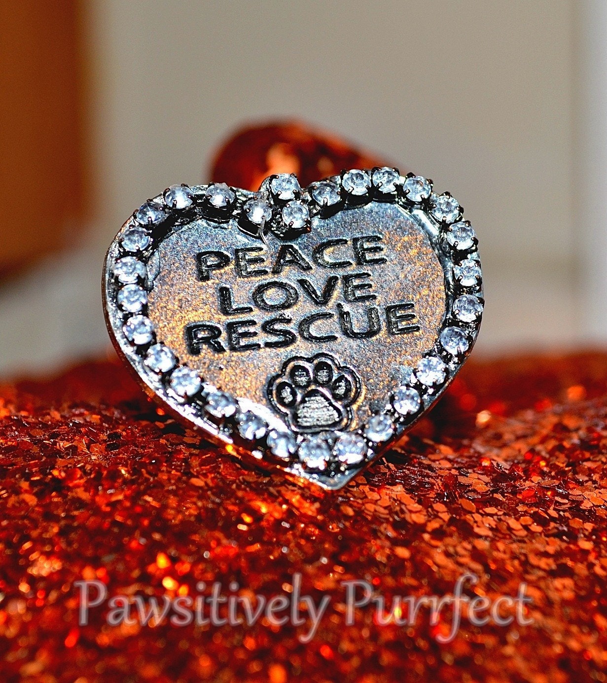 Peace Love Rescue Ring