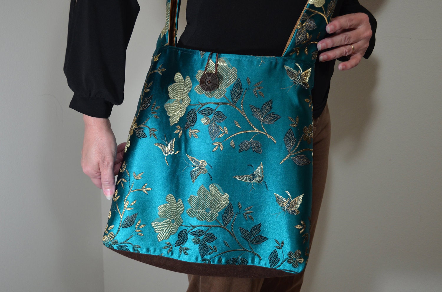 Messenger Bag, School Bag, Slouch Bag, Cross body Bag, Bohemian Bag, Fashion Bag, Brocade Bag for Any Occasion