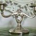 Silver Candelabra Vintage Art Deco Double Candlesticks Candle Holder Wedding