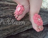 PDF pattern Baby Barefoot Sandals  / Crochet baby sandals pattern- - pattern Baby Flower sandals, crochet flower