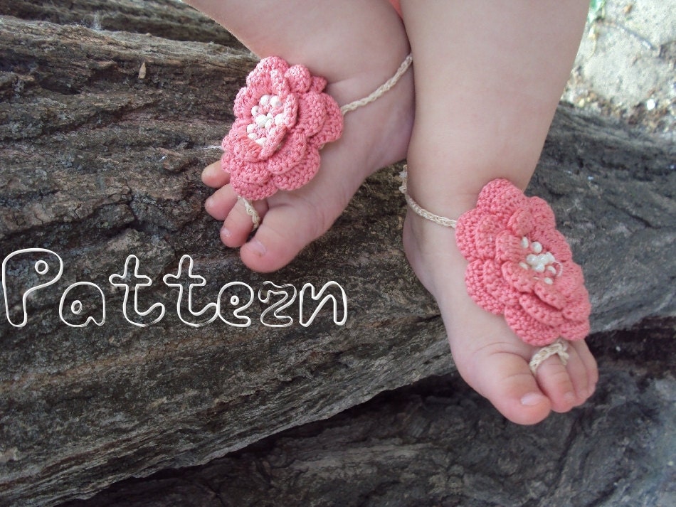 PDF pattern Baby Barefoot Sandals  Crochet baby by TheBabemuse