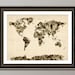 Butterfly Map of the World Map of Butterflies, Art Print, 18x24 inch (900)