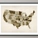 Watercolor United States Map (USA), Art Print 18x24 inch (532)