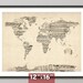 Map of the World Map from Old Sheet Music, Art Print, 12x16 inch (895)