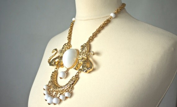RESERVED -- Donald Stannard Twin Lion Massive Necklace