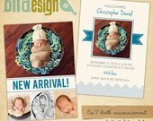 INSTANT DOWNLOAD - Birth announcement template - New sailor - E427