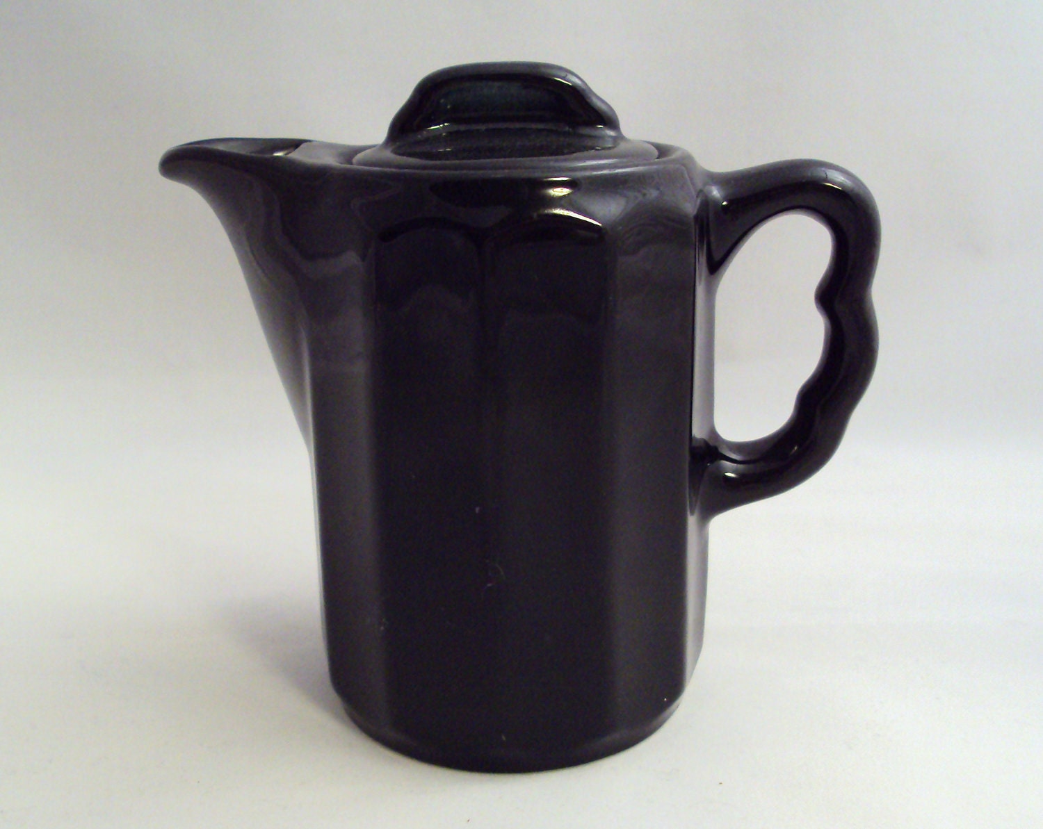 Vintage OPCo Syracuse China Restaurant Ware Doric Black Individual Teapot Tea Pot