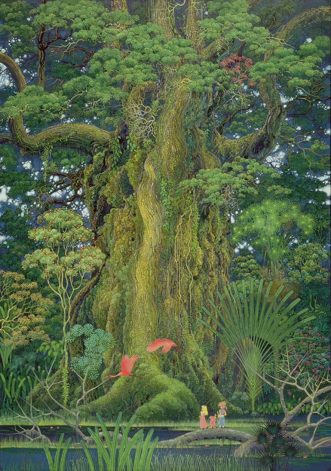 45x32 HUGE Secret of Mana SNES Cover art tree scene Wall Mural
