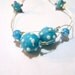 Blue and White Glass Lampwork Bead Necklace - Choker length