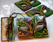 12 Mardi Gras Masks made from Bourbon-Pecan Shortbread Cookies