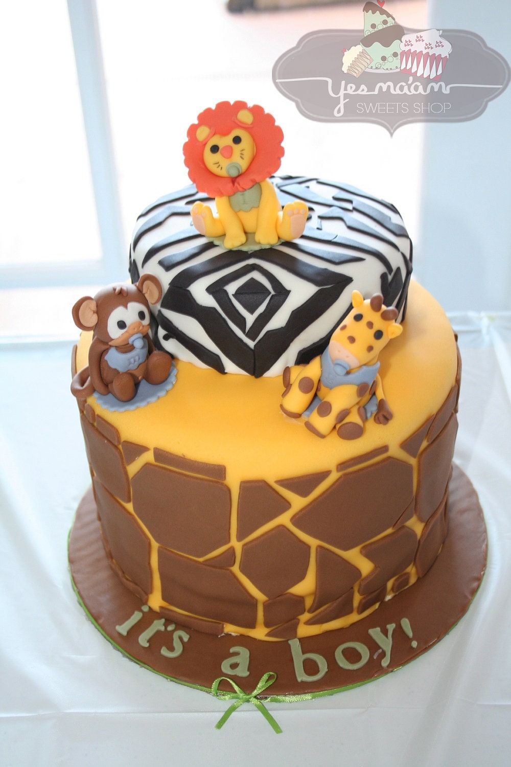 3 Animal Baby Shower Fondant Cake Toppers