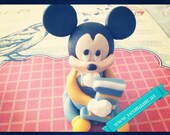 Baby Mickey Mouse Fondant Cake Topper w/ Age