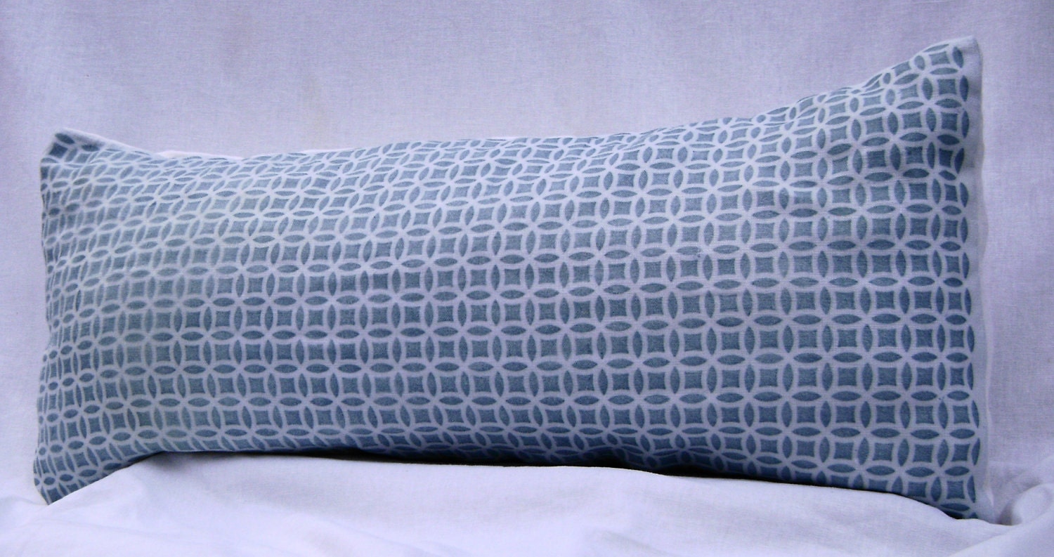 Beach Cottage Linen Pillow Blue & White