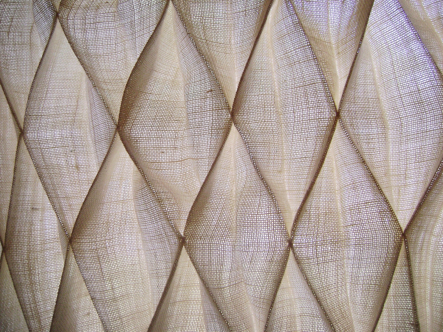 Burlap Smocked Curtains & Drapes in Natural or Ivory