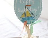 nautical sailboat birthday cake topper