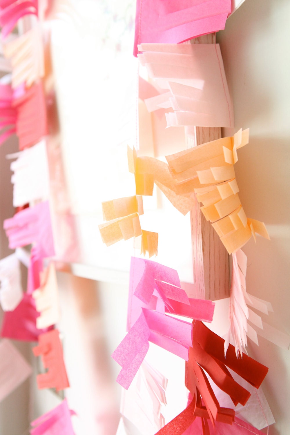 mini Cinco de Mayo pink tissue paper party garland - 10 ft