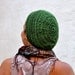Green Slouchy Beanie Crochet Hat Unisex - Ecofriendly