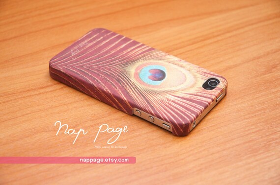 Apple iphone case for iphone iphone 5 iphone 4 iphone 4s iPhone 3Gs  : Peacock feather pattern