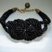 Black sailor knot bracelet. Silk rope.