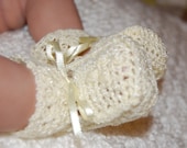 Yellow Knit Baby Booties