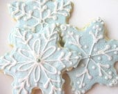 Sugar Cookies Snowflake Cookie Wedgwood Blue Glittering Winter Holiday - SugarMeDesserterie