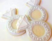 Wedding Ring Cookie Favor Diamond Silver Ring Sugar Cookie