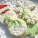 Holiday Sugar Cookies Snowflake Snowman  Christmas Tree Santa Claus