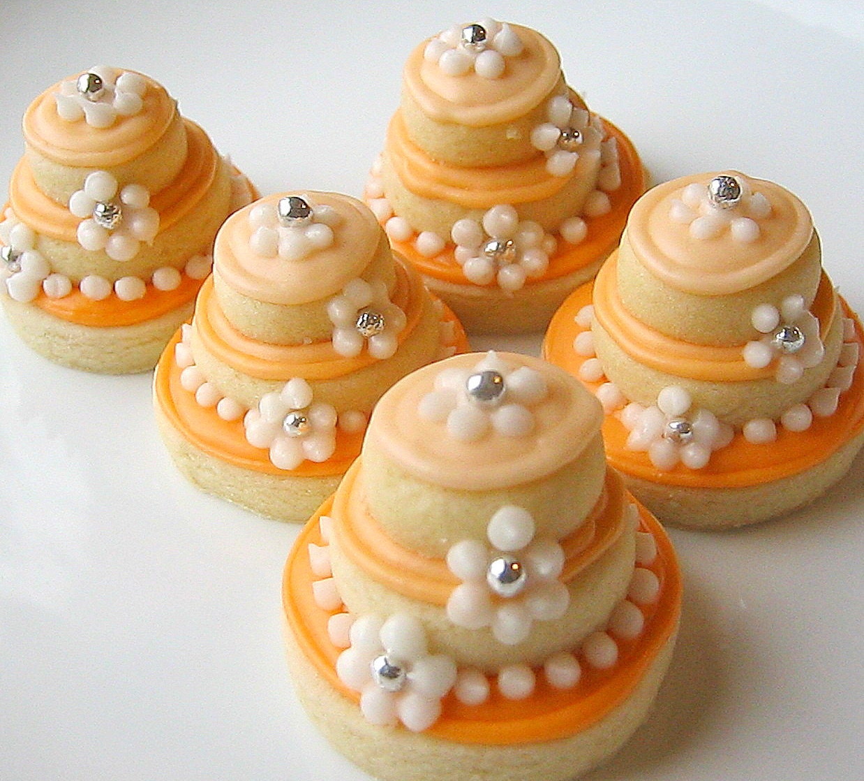 Sugar Cookies Wedding Cake Stacked Iced Cookies Tangerine Tango
