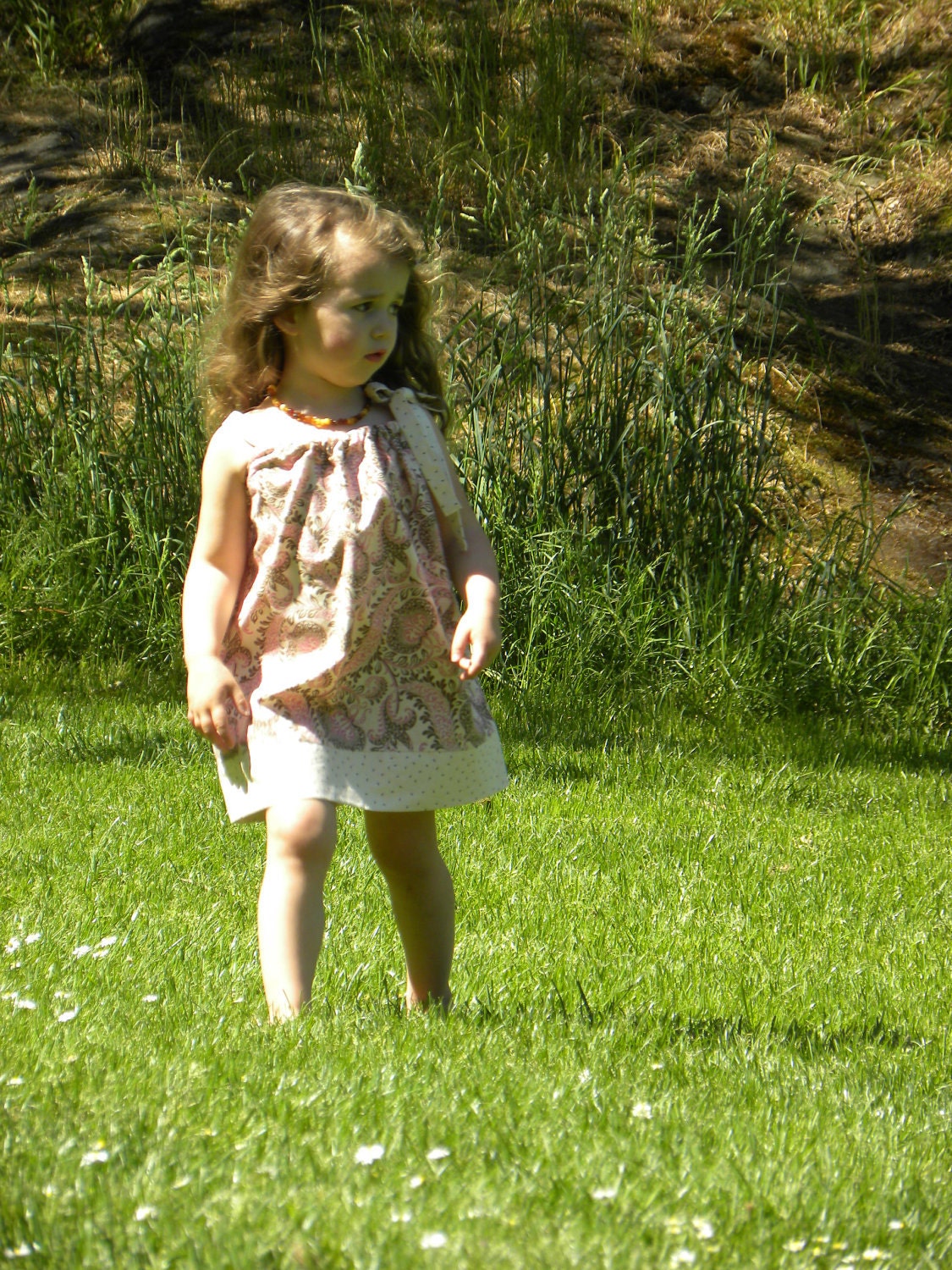Pillowcase Dress - Pink Paisley - girls dress - 2T - size 2 - gifts under 30