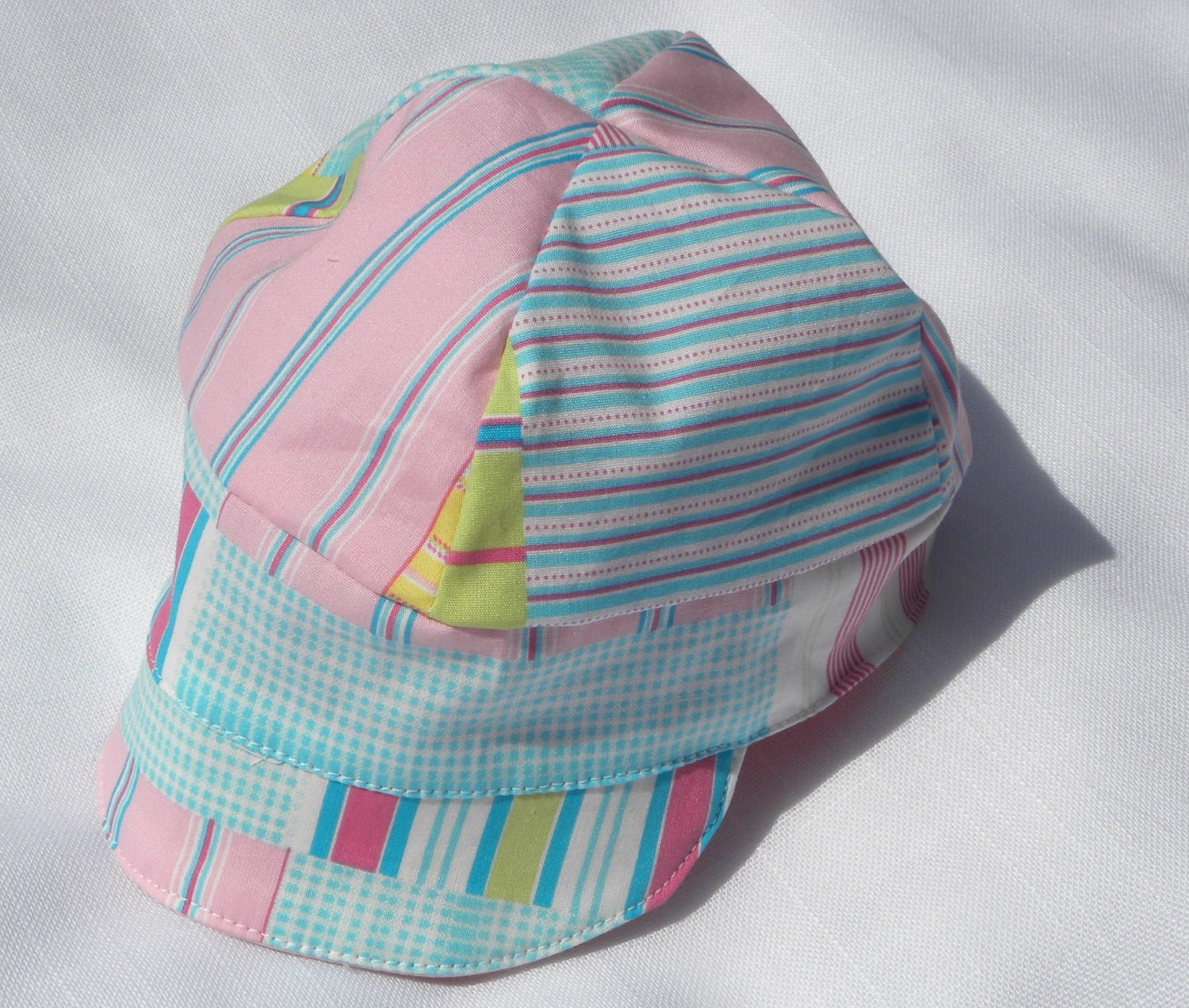 Girls Reversible Hat - Patchwork - 0-3 Months