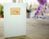 Vintage Button Bicycle Greeting Card (peach)