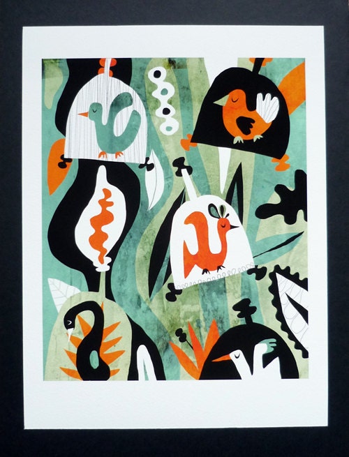 Birds 30 x 40 cm Print by Sarah Andreacchio