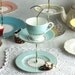 2 tier jewelry / candy / truffle stand: English bone china upcycled to make a pretty mini cake stand