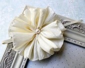 Innocence- Baby headband, newborn headband, child headband, photography prop, ivory silk headbands, ivory headbands