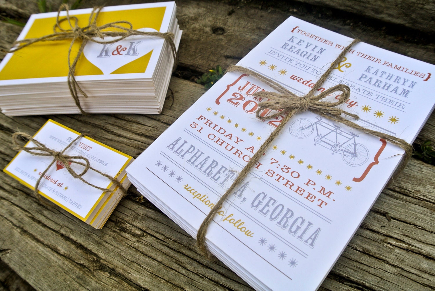Wedding Invitation: Rustic and Modern Bicycle