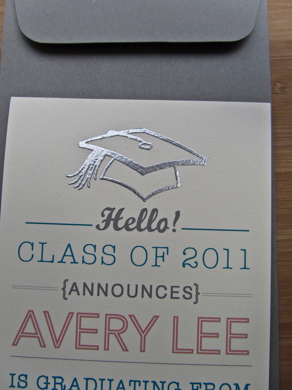 Graduation Announcements: Silver Embossed