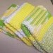 Dishcloth Set - Lemon and Lime - Set of 3 Hand Crocheted Dishcloths in Lemon Yellow, Lime Green, and Pure White