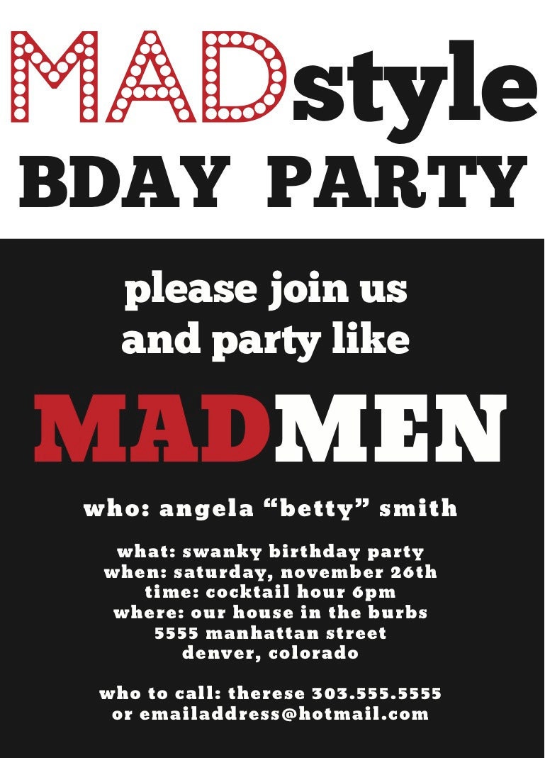 Mad Men Invitation