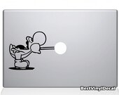 Yoshi eats apple vinyl decal (for macbook or ipad)
