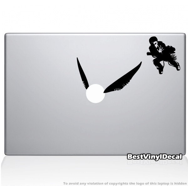 flying on magic brooms vinyl decal (for macbook or ipad)